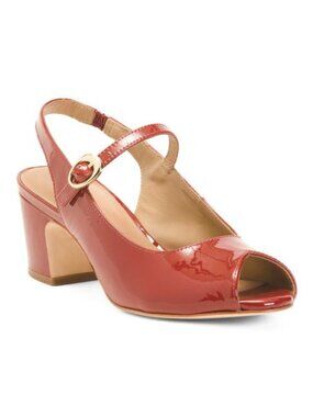 BERNARDO Made In Brazil Patent Leather Balien Slingback Mary Jane Heels